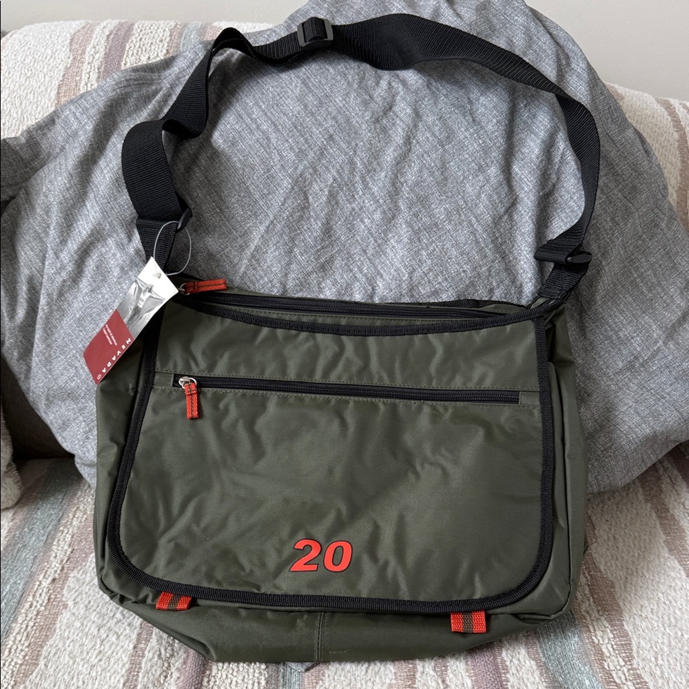 Stylish Olive and Orange Messenger Bag
